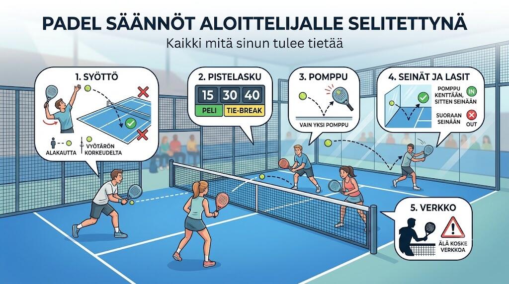 Padel säännöt aloittelijalle selitettynä – Kaikki mitä sinun tulee tietää